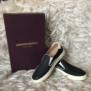 Women’s black perforated slip-on shoes